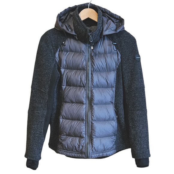 Halifax Women's Insulated Down Hooded Quilted Puffer Jacket Grey Size Medium - Picture 1 of 15